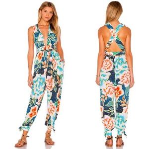 Mara Hoffman Floral Wrap Jumpsuit Arcadia Indigo